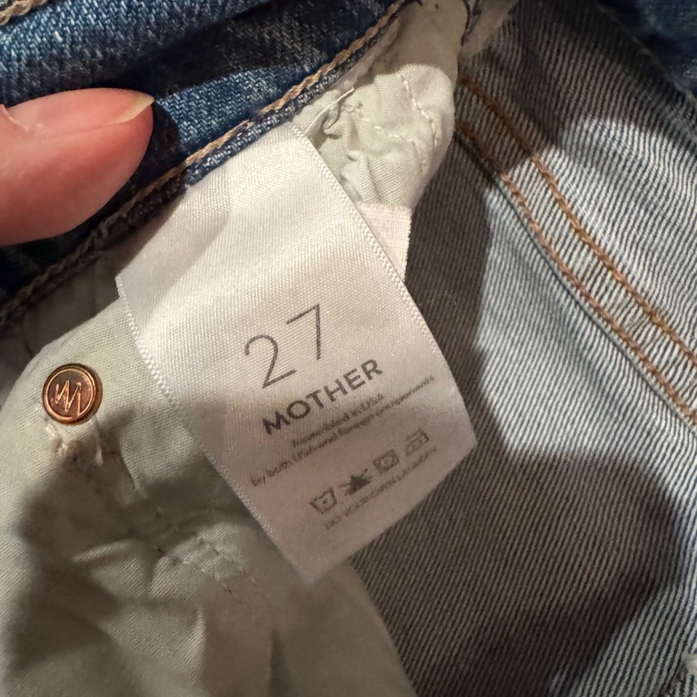 MOTHER The Tomcat Roller Light Blue Flare Jeans 27 - Picture 3 of 9